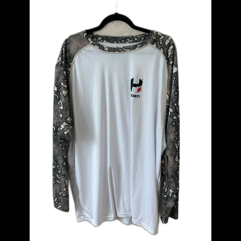 Hiden Shirt Men’s Size 3XL White Camo Moisture Wicking Lightweight Long Sleeve